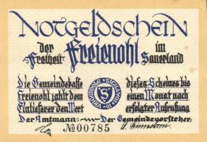 Német Birodalom / Weimari Köztársaság / Freienohl D.N. 25Pf(4x) + 50Pf(4x) + 75Pf(4x) + 1M(4x) össze...