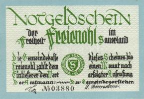 Német Birodalom / Weimari Köztársaság / Freienohl D.N. 25Pf(4x) + 50Pf(4x) + 75Pf(4x) + 1M(4x) össze...