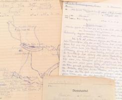 1918 Székesfehérvári k.u.k. 10. huszárezred okmányai: harctéri jelentések, parancsok, kézzel rajzolt...