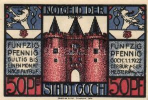 Német Birodalom / Weimari Köztársaság / Goch 1922. 50Pf(2x) + 75Pf(4x) 6klf db, teljes sor T:I