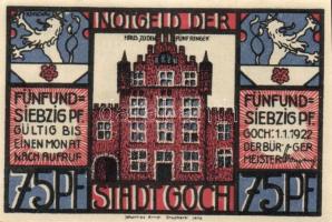 Német Birodalom / Weimari Köztársaság / Goch 1922. 50Pf(2x) + 75Pf(4x) 6klf db, teljes sor T:I