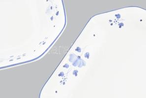 Herendi Village Pottery, majolika lapostányér és leveses, kézzel festett kerámia. Jelzett. Kopásnyom...