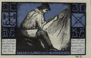 Német Birodalom / Weimari Köztársaság / Lübeck 1921. 50Pf(4x) + 75Pf(2x) 6klf db, teljes sor T:I