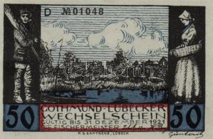 Német Birodalom / Weimari Köztársaság / Lübeck 1921. 50Pf(4x) + 75Pf(2x) 6klf db, teljes sor T:I