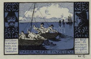 Német Birodalom / Weimari Köztársaság / Lübeck 1921. 50Pf(4x) + 75Pf(2x) 6klf db, teljes sor T:I