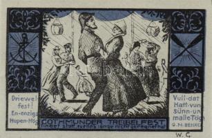 Német Birodalom / Weimari Köztársaság / Lübeck 1921. 50Pf(4x) + 75Pf(2x) 6klf db, teljes sor T:I