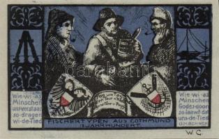 Német Birodalom / Weimari Köztársaság / Lübeck 1921. 50Pf(4x) + 75Pf(2x) 6klf db, teljes sor T:I