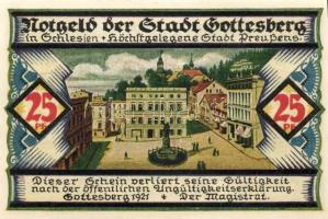 Német Birodalom / Weimari Köztársaság / Gottesberg 1921. 10Pf + 25Pf + 50Pf + 3klf db, teljes sor T:...