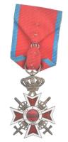 Románia 1932-1947. "Román koronarend II. típusú Lovag-fokozata" ezüstözött, zománcozott ki...