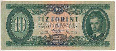 1947. 10Ft A 548 045424 T:III  Hungary 1947. 10 Forint A 548 045424 C:F Adamo F2