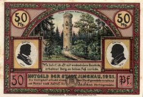 Német Birodalom / Weimari Köztársaság / Ilmenau 1921. 50Pf(6x) 6klf db, teljes sor T:I