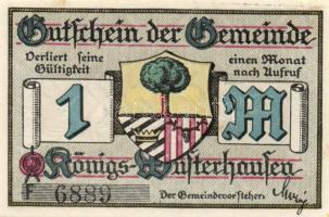 Német Birodalom / Weimari Köztársaság / Königswursterhausen 1921. 50Pf(2x) + 75Pf(2x) + 1M(2x) 6klf db, teljes sor T:I