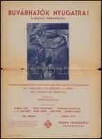 1941 "Buvárhajók nyugatra!" (U-Boote westwärts!) c. német film bemutatójának meghívója, UFA Film, középen hajtott, kisebb sérülésekkel, 29x22,5 cm