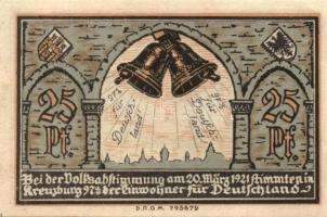 Német Birodalom / Weimari Köztársaság / Kreuzburg 1921. 25Pf + 50Pf(2x) + 75Pf(2x) 5klf db, teljes s...