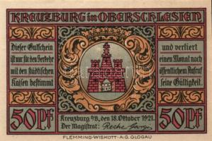 Német Birodalom / Weimari Köztársaság / Kreuzburg 1921. 25Pf + 50Pf(2x) + 75Pf(2x) 5klf db, teljes s...