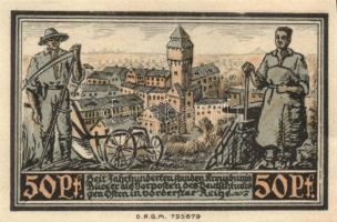 Német Birodalom / Weimari Köztársaság / Kreuzburg 1921. 25Pf + 50Pf(2x) + 75Pf(2x) 5klf db, teljes s...