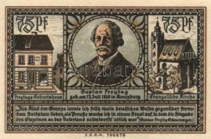 Német Birodalom / Weimari Köztársaság / Kreuzburg 1921. 25Pf + 50Pf(2x) + 75Pf(2x) 5klf db, teljes s...