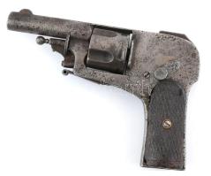 Zsebpisztoly. Belső kakasos. XIX. sz. Liege. 14 cm Hatástalanított. rugó nélkül