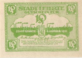 Német Birodalom / Weimari Köztársaság / Lehrte 1921. 5Pf + 10Pf + 25Pf + 50Pf 4klf db, teljes sor T:...