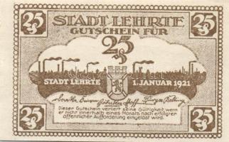 Német Birodalom / Weimari Köztársaság / Lehrte 1921. 5Pf + 10Pf + 25Pf + 50Pf 4klf db, teljes sor T:...