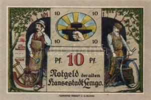 Német Birodalom / Weimari Köztársaság / Lemgo 1921. 10Pf + 25Pf + 50Pf 3klf db, teljes sor T:I