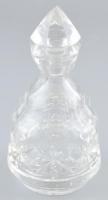 Parfümös üveg. Kézi üveg, csiszolt. XX. sz. eleje. 16 cm