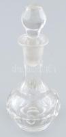 Parfümös üveg. Kézi üveg, csiszolt. XX. sz. eleje. 13 cm