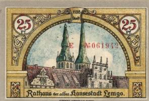 Német Birodalom / Weimari Köztársaság / Lemgo 1921. 10Pf + 25Pf + 50Pf 3klf db, teljes sor T:I