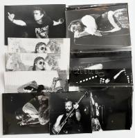 cca 1992 Piramis együttes (Som Lajos, Gallai Péter, Révész Sándor, Köves Miklós, Závodi János) koncertfotók, kb. 35 db, közte 1 sérült, 1 körbevágott, 12x18 cm és 12x12 cm