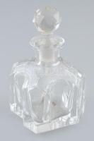 Parfümös üveg. Kézi üveg, csiszolt. XX. sz. eleje. 12 cm