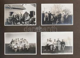 cca 1925-1930 Fotóalbum, benne evezősökről készült képek (Vác, Nagymaros, Római-part, stb.), csoport...