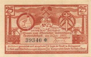 Német Birodalom / Weimari Köztársaság / Leopoldshall 1921. 25Pf + 50Pf + 75Pf 3klf db, teljes sor T:...