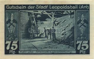 Német Birodalom / Weimari Köztársaság / Leopoldshall 1921. 25Pf + 50Pf + 75Pf 3klf db, teljes sor T:...