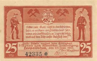 Német Birodalom / Weimari Köztársaság / Leopoldshall 1921. 25Pf + 50Pf + 75Pf 3klf db, teljes sor T:...