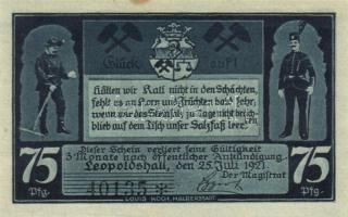 Német Birodalom / Weimari Köztársaság / Leopoldshall 1921. 25Pf + 50Pf + 75Pf 3klf db, teljes sor T:...