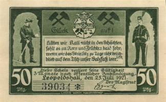 Német Birodalom / Weimari Köztársaság / Leopoldshall 1921. 25Pf + 50Pf + 75Pf 3klf db, teljes sor T:...
