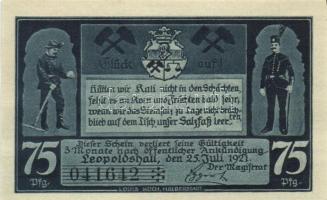 Német Birodalom / Weimari Köztársaság / Leopoldshall 1921. 25Pf + 50Pf + 75Pf 3klf db, teljes sor T:...