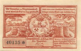 Német Birodalom / Weimari Köztársaság / Leopoldshall 1921. 25Pf + 50Pf + 75Pf 3klf db, teljes sor T:...