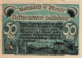 Német Birodalom / Weimari Köztársaság / Lichtenstein-Callnberg 1921. 50Pf(5x) 5klf db, teljes sor T:...