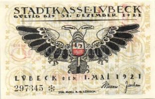 Német Birodalom / Weimari Köztársaság / Lübeck 1921. 50Pf(5x) 5klf db, teljes sor T:I