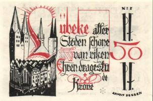 Német Birodalom / Weimari Köztársaság / Lübeck 1921. 50Pf(5x) 5klf db, teljes sor T:I