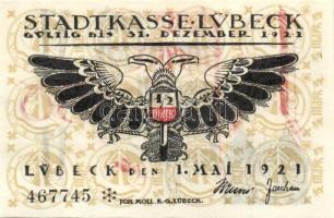 Német Birodalom / Weimari Köztársaság / Lübeck 1921. 50Pf(5x) 5klf db, teljes sor T:I