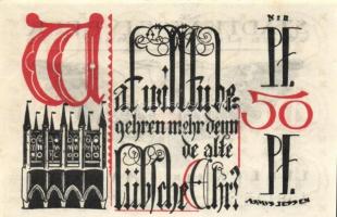 Német Birodalom / Weimari Köztársaság / Lübeck 1921. 50Pf(5x) 5klf db, teljes sor T:I