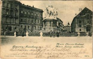 1902 Pozsony, Pressburg, Bratislava; Mára Terézia emlékszobor / Maria Theresia-Denkmal / monument (fl)