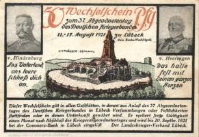 Német Birodalom / Weimari Köztársaság / Lübeck 1921. 50Pf(5x) 5klf db, teljes sor T:I