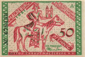 Német Birodalom / Weimari Köztársaság / Magdeburg 1921. 50Pf(4x) 4klf db, teljes sor T:I