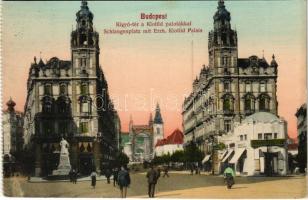 1911 Budapest V. Kígyó tér a Klotild palotákkal, Skriván Ferenc üzlete (kis szakadás / small tear)