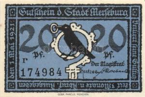 Német Birodalom / Weimari Köztársaság / Merseburg 1921. 5Pf + 10Pf + 20Pf + 50Pf(6x) összesen 10klf ...