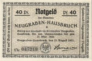 Német Birodalom / Weimari Köztársaság / Neugraben-Hausbruck 1921. 40Pf + 60Pf + 75Pf + 100Pf 4klf db...