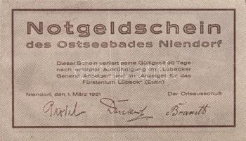 Német Birodalom / Weimari Köztársaság / Niendorf 1921. 25Pf + 50Pf + 75Pf 3klf db, teljes sor T:I